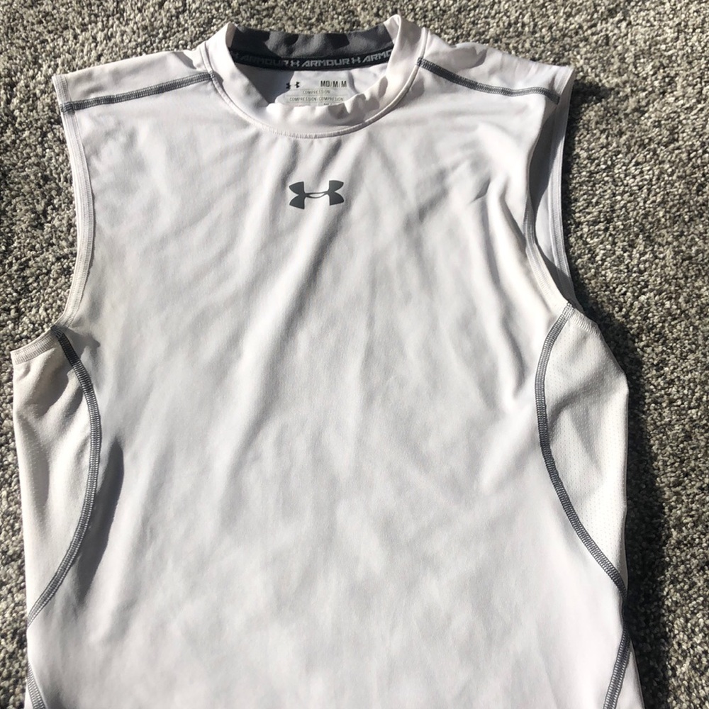 White Medium under Armour compression tank. Like new